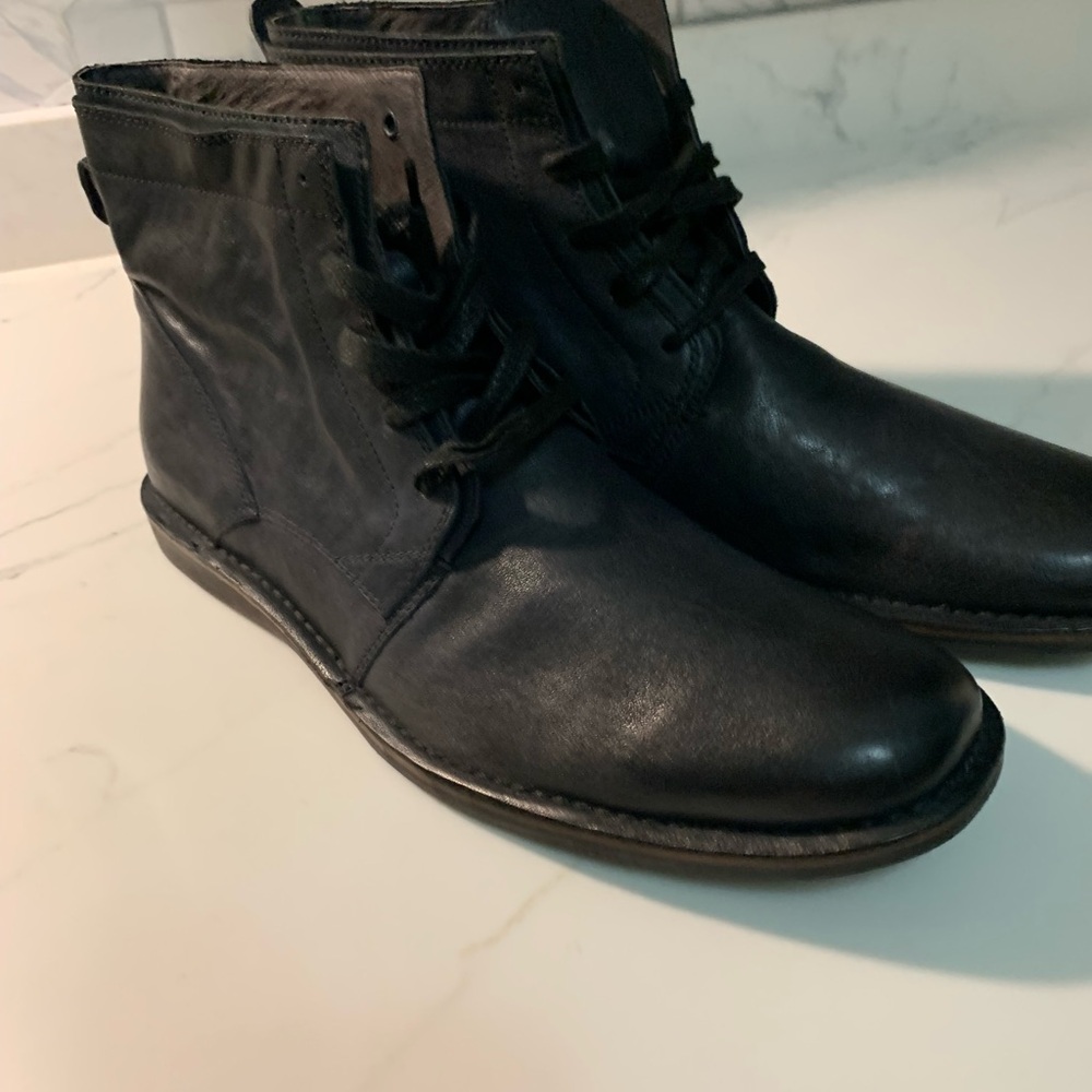John Varvatos Black Leather Boots NWOT 11.5 - Picture 5 of 9